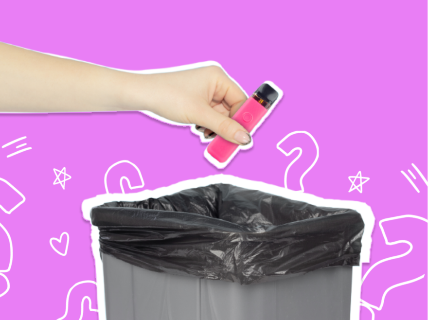 vape being thrown in the bin