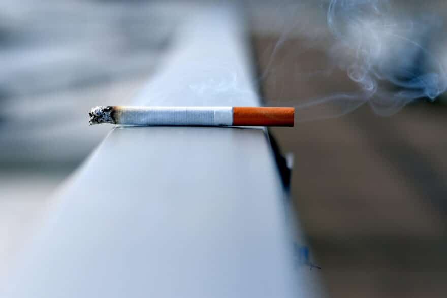 stop smoking lit cigarette